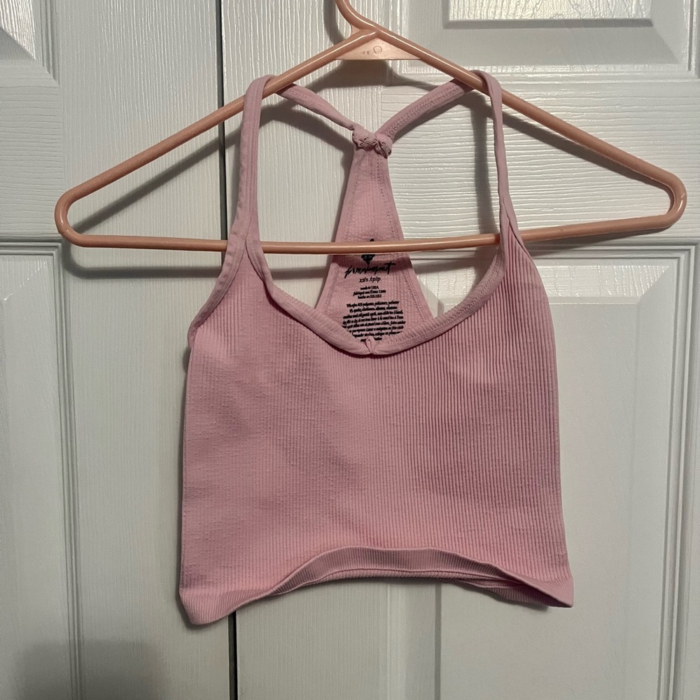 NWOT Happiness Runs Crop Tank in Pink size XS/S